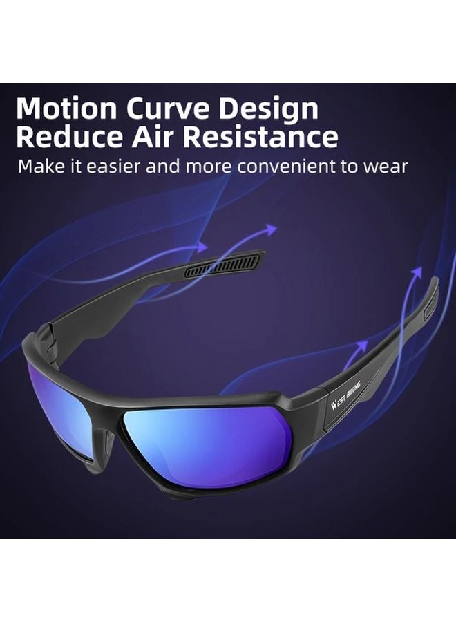 Blue HD Fashion Bicycle Glasses For Men And Women Full Frame Lightweight Comfortable For Driving Daily Leisure - Image 3
