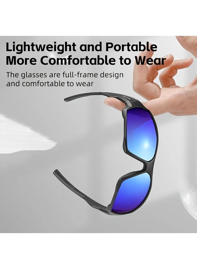 Blue HD Fashion Bicycle Glasses For Men And Women Full Frame Lightweight Comfortable For Driving Daily Leisure - Image 4
