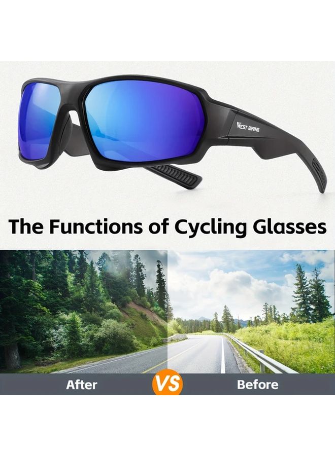 Blue HD Fashion Bicycle Glasses For Men And Women Full Frame Lightweight Comfortable For Driving Daily Leisure - Image 5