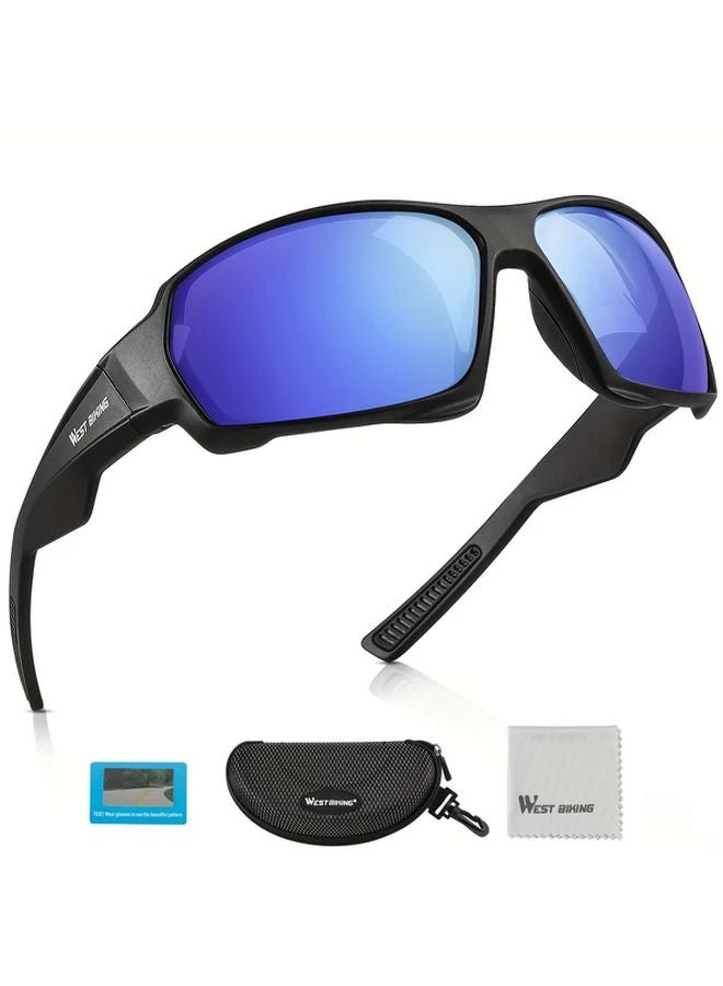 Blue HD Fashion Bicycle Glasses For Men And Women Full Frame Lightweight Comfortable For Driving Daily Leisure - Image 1