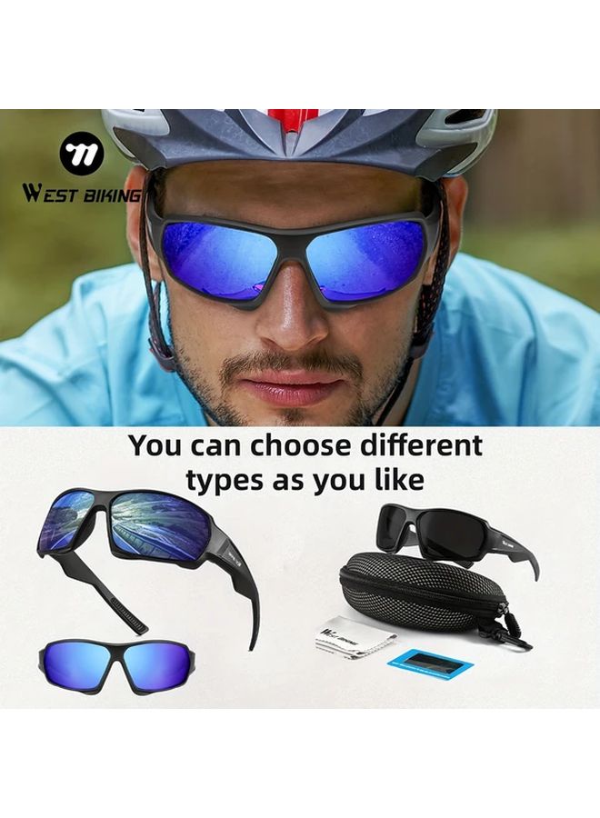 Blue HD Fashion Bicycle Glasses For Men And Women Full Frame Lightweight Comfortable For Driving Daily Leisure - Image 2
