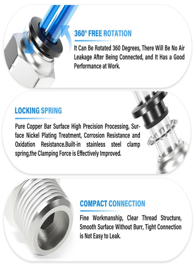 TAILONZ PNEUMATIC Male Straight 1/2 Inch Tube OD x 3/8 Inch NPT Thread Push to Connect Fittings PC-1/2-N3 (Pack of 2) - Image 3