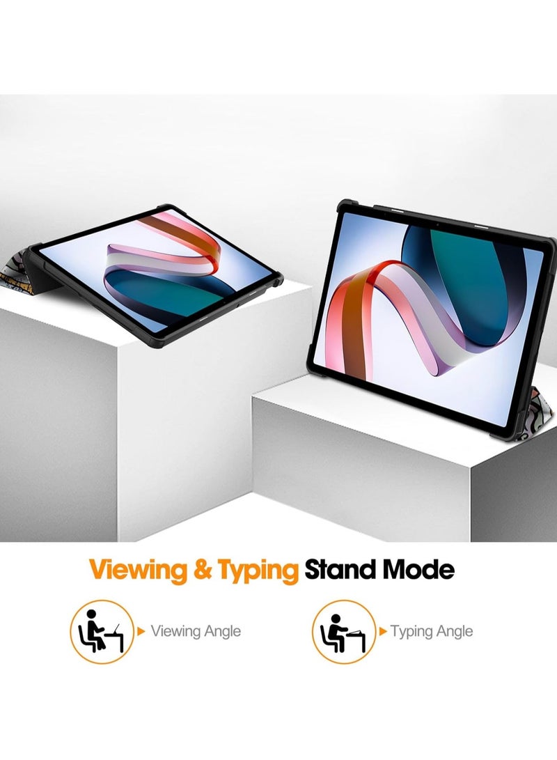 VKL Flip Case Compatible with Xiaomi Redmi Pad SE 2023, PU Leather Cover With Stand Function, 360° Protective - Graffiti - Image 3