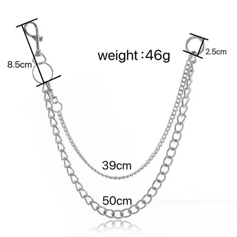 Metal Cross Croxin Multi-element Anti-theft Waist Chain Wallet Anti-theft Chain (55CM65.8g) - Image 3