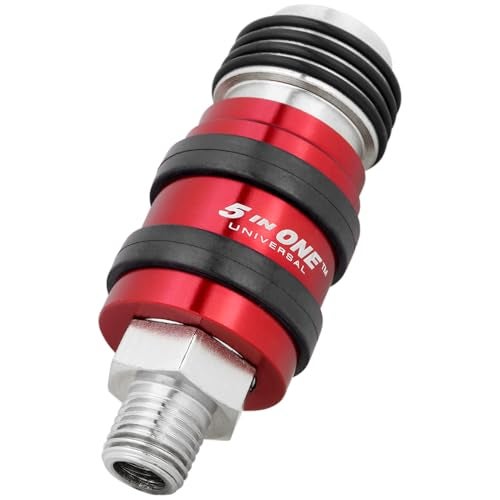 Milton 5 in ONE™ Universal Safety Exhaust Quick-Connect Industrial Coupler 1/4" Male NPT, Accepts All Major Interchanges, Safely Disconnect and Eliminate Potentially Dangerous Hose Whip - Image 3
