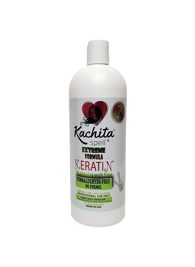 Kachita Spell - Brazilian Keratin Treatment Formaldehyde Free Kachita Spell Hair Straighteners 32 floz 1 Litre No Formol Made in USA - Image 1