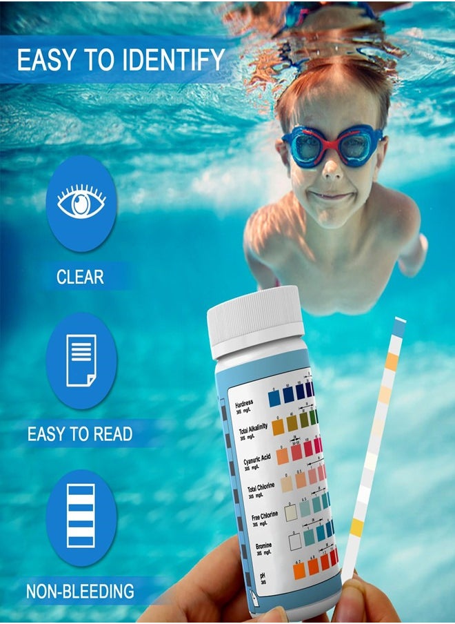 Osowake 7 in 1 Pool & Spa Test Strips 50 Counts Swimming Pool Hot Tub Spa Water Quality Testing for Total Chlorine/Free Chlorine/Bromine/Total Hardness/pH/Cyanuric Acid/Total Alkalinity  - Image 5