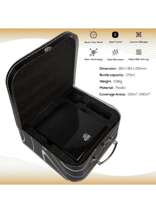 Dr Scent Essential Oil Diffuser – Elegant | Sophisticated Design, 100 m²-300 m³ Coverage, Bluetooth & App Control, Infuses Fragrance to Enhance Your Environment (Black) - Image 4