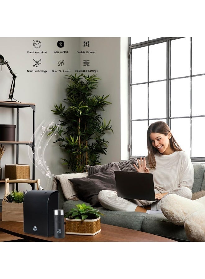 Dr Scent Essential Oil Diffuser – Elegant | Sophisticated Design, 100 m²-300 m³ Coverage, Bluetooth & App Control, Infuses Fragrance to Enhance Your Environment (Black) - Image 5