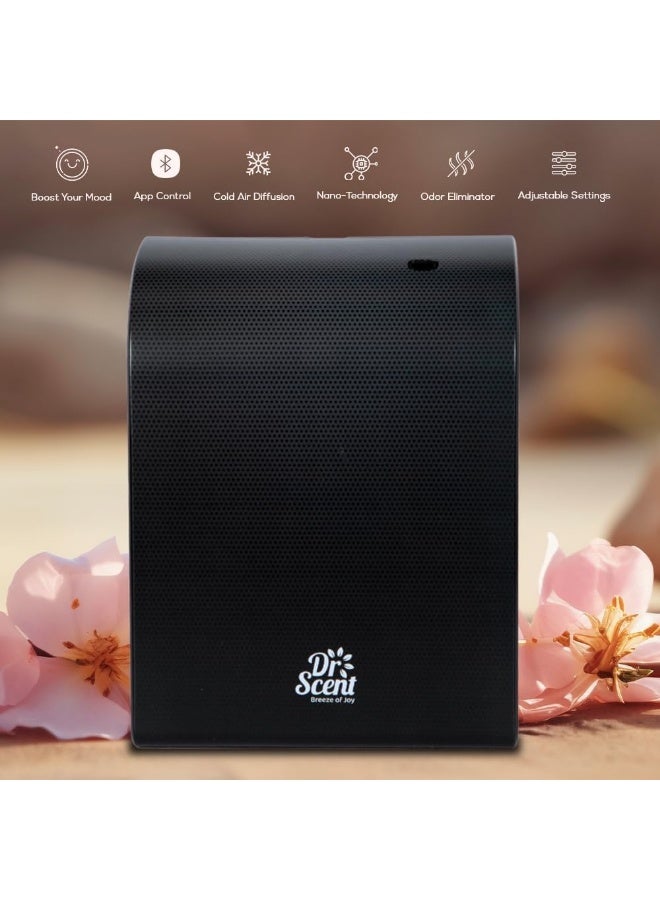Dr Scent Essential Oil Diffuser – Elegant | Sophisticated Design, 100 m²-300 m³ Coverage, Bluetooth & App Control, Infuses Fragrance to Enhance Your Environment (Black) - Image 2