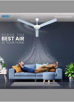 MODI 56 Inch Three-Blade Indoor Ceiling Fan White 3Pcs, 90 Watts  - Image 2