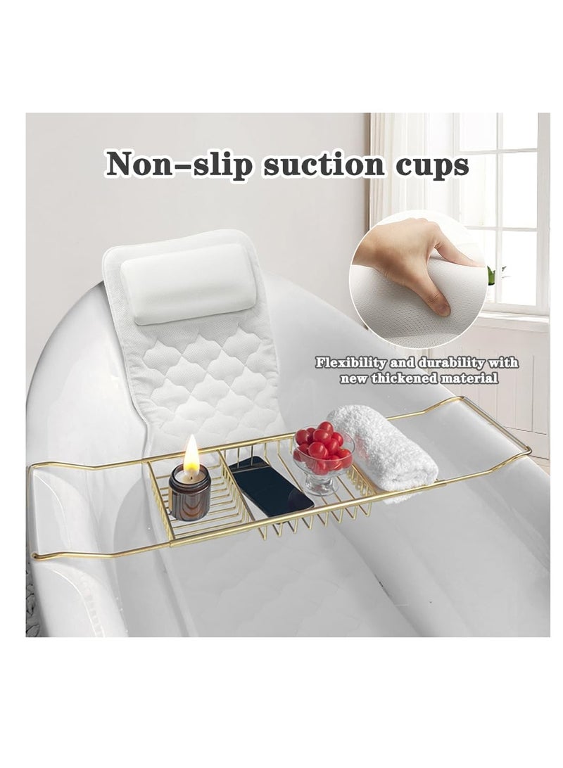 XiuWoo 2 in 1 Anti-slip Large 3D Mesh Breathable Full Body Bath Pillow, Spa Bath Pillows, Luxury Bath Tub Pillow, Bathtub Mat, Bath Massage Mat for Tub Neck and Back Support - Image 5