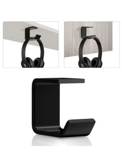Oasisgalore Acrylic Under-Desk Headphone Hanger, 3M Adhesive, Black  - Image 1