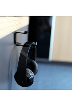 Oasisgalore Acrylic Under-Desk Headphone Hanger, 3M Adhesive, Black  - Image 2