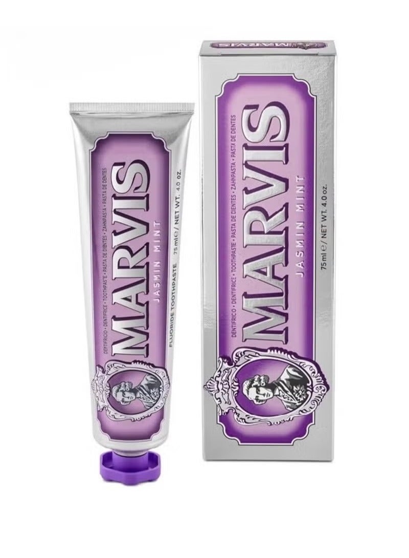 مارفيس معجون أسنان بنكهة الياسمين والنعناع 85 مل - معجون أسنان إيطالي فاخر بنكهة النعناع الزهري - Image 2