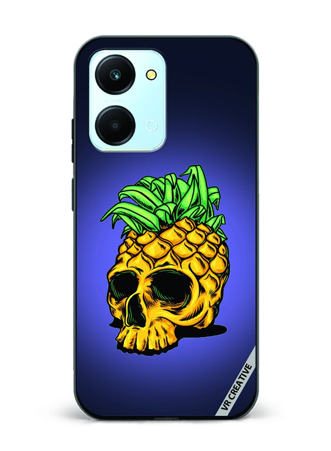 VR CREATIVE Protective Case Cover For Honor Play7T Pineapple Skull Design Multicolour - Image 1