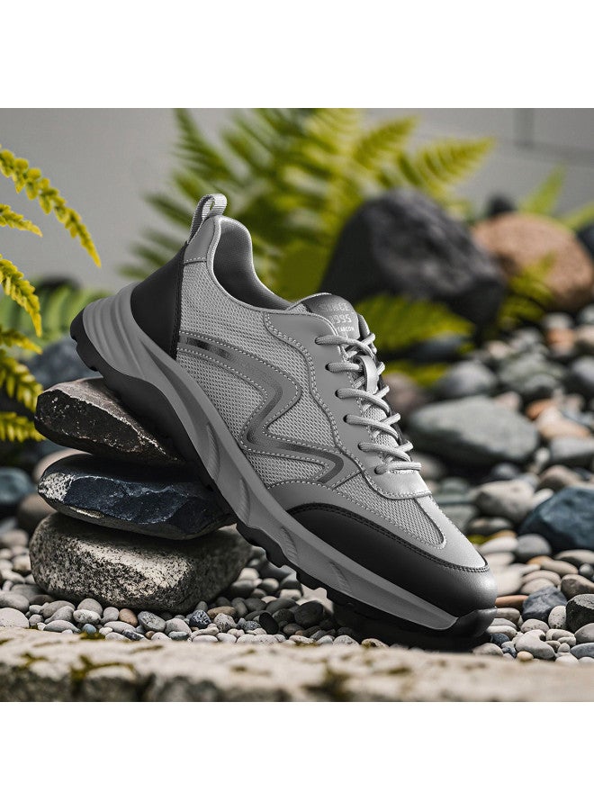 YEARCON Thick Sole Height Increase】autumn Breathable Mesh Shoes Men's Casual Dad Sneakers Fashion Versatile Sports Shoes - Image 2