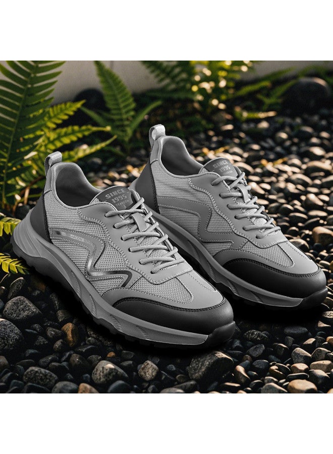 YEARCON Thick Sole Height Increase】autumn Breathable Mesh Shoes Men's Casual Dad Sneakers Fashion Versatile Sports Shoes - Image 4