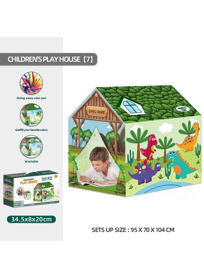 الأزرق جي دبليو <هدية إبداعية> خيمة الكتابة على الجدران الداخلية diy دمية الأطفال خيمة فتاة لعبة مجموعة ألعاب - Image 1