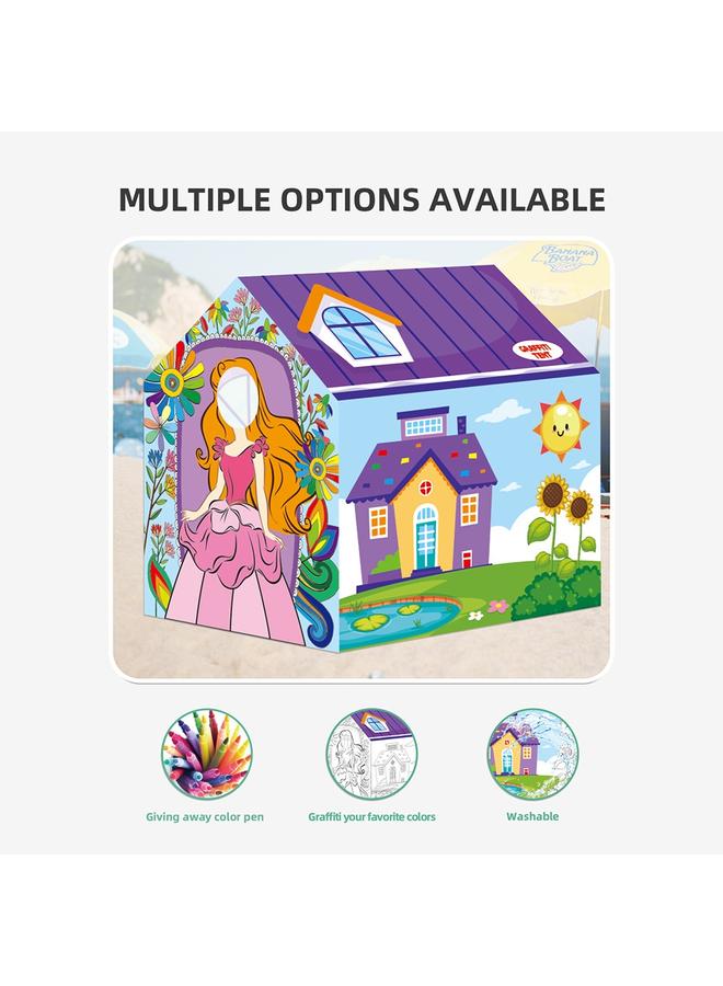 الأزرق جي دبليو <هدية إبداعية> خيمة الكتابة على الجدران الداخلية diy دمية الأطفال خيمة فتاة لعبة مجموعة ألعاب - Image 4