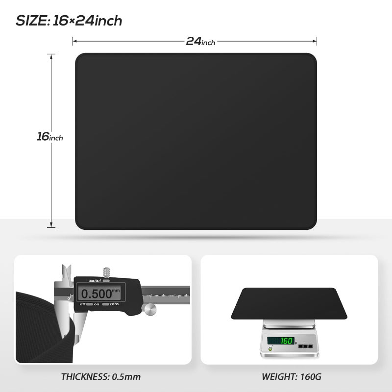 FLASLD Fireproof & Waterproof Under Blackstone Griddle BBQ Mat, Protect Your Prep Table and Outdoor Grill Table - Heat Resistant Grill Table Mat (Black,16 x 24in) - Image 4