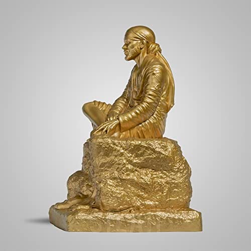 SILAII Shirdi Sai Baba Sculpture (Gold, 9 Inch) - Image 4