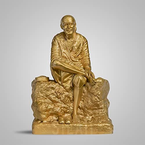 SILAII Shirdi Sai Baba Sculpture (Gold, 9 Inch) - Image 1
