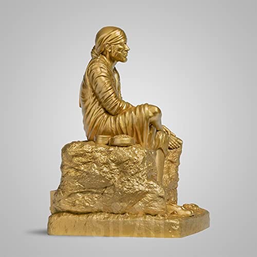SILAII Shirdi Sai Baba Sculpture (Gold, 9 Inch) - Image 3