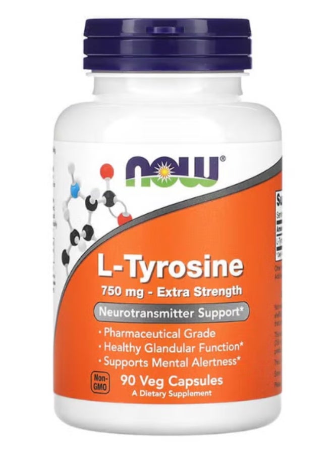 L‑Tyrosine 750 mg – 90 Vegetarian Capsules