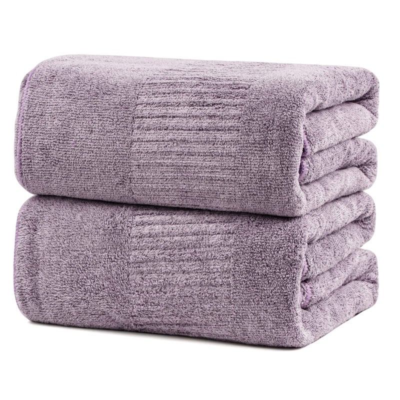 SEISSO Bath TowelsExtra Absorbent  Quick Drying Towels for BathroomFibre Large Bath TowelSuper Soft Multipurpose Use for FitnessSpaSports TowelsYoga Towel Purple 2 Piece Bath Sheet