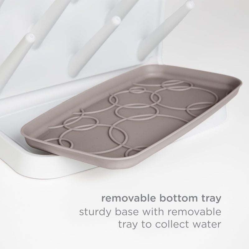 Ubbi Vertical Baby Bottle Drying Rack, Space Saving Countertop Drying Rack Baby Accessory, Taupe - Image 5