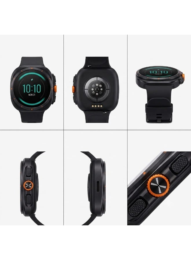 HEATZ HW25 Smartwatch 1.43-inch AMOLED Display Bluetooth Calling 1ATM Water Resistant Black - Image 4