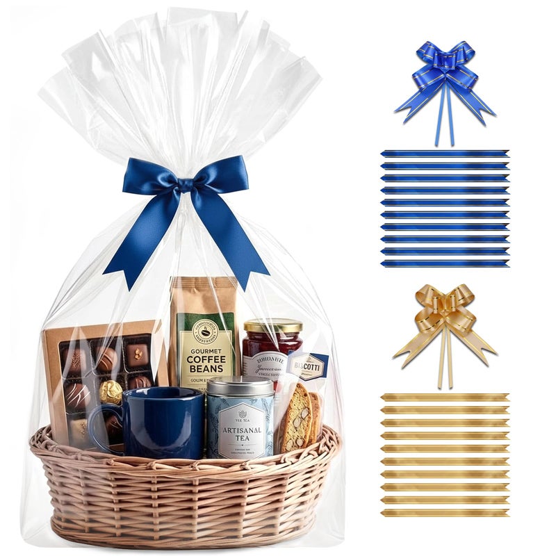 Jadairy Cellophane Bags 16x24 in, 20 Pcs Cellophane Wrap for Gift Baskets (Bows) - Image 1