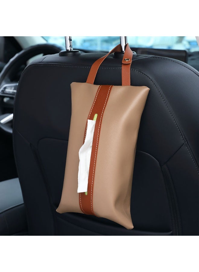 Heyla Advanced leather car tissue bag, internal tissue bag, waterproof and leak proof storage bag, suitable for cars SUV、 Trucks, vans, etc - Image 1