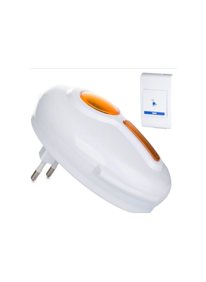 White and Orange Plastic Wireless Doorbell with Remote Control - Image 1