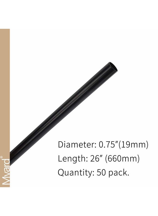 Myard 26 Inches Classic Hollow Round Iron Balusters for Deck Railing Porch (50-Pack, Matte Black) - Image 2
