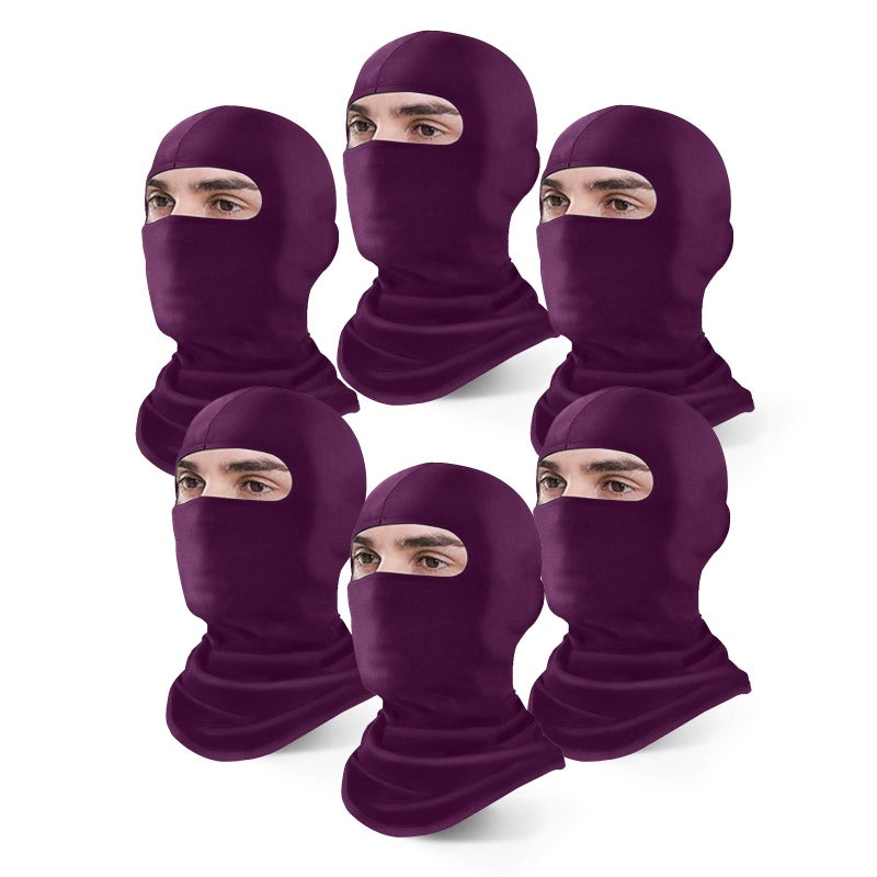 Xeoxarel 6 Pack Balaclava Ski Mask for Men/Women, Full Face Cover, 6 Pack Shiesty Mask - Purple, One size - Image 1
