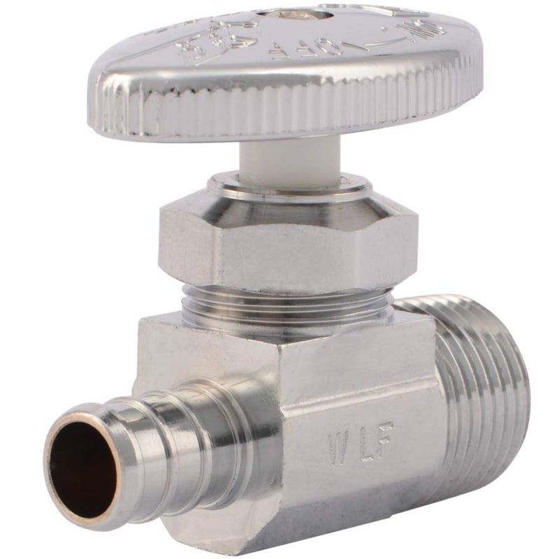 SharkBite 1/2 Inch MPT Crimp Multi-Turn Straight Stop, Brass Plumbing Fitting, PEX Pipe, PE-RT, 23061LF - Image 4