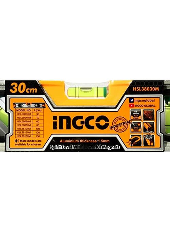INGCO Hsl38030M Spirit Level With 2 Pieces Powerful Magnet 30 Cm Length - Image 2