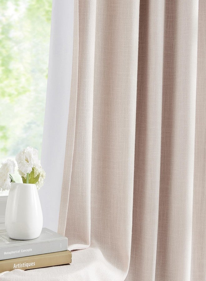 Central Park Pinch Pleated Blackout Curtain Panels with Full Blackout Liner Linen Texture Window Treatment Sets with Back Tab for Living Room Bedroom Thermal Insulated Drape with 9 Hooks, 40"x90"x2, Pink - Image 2