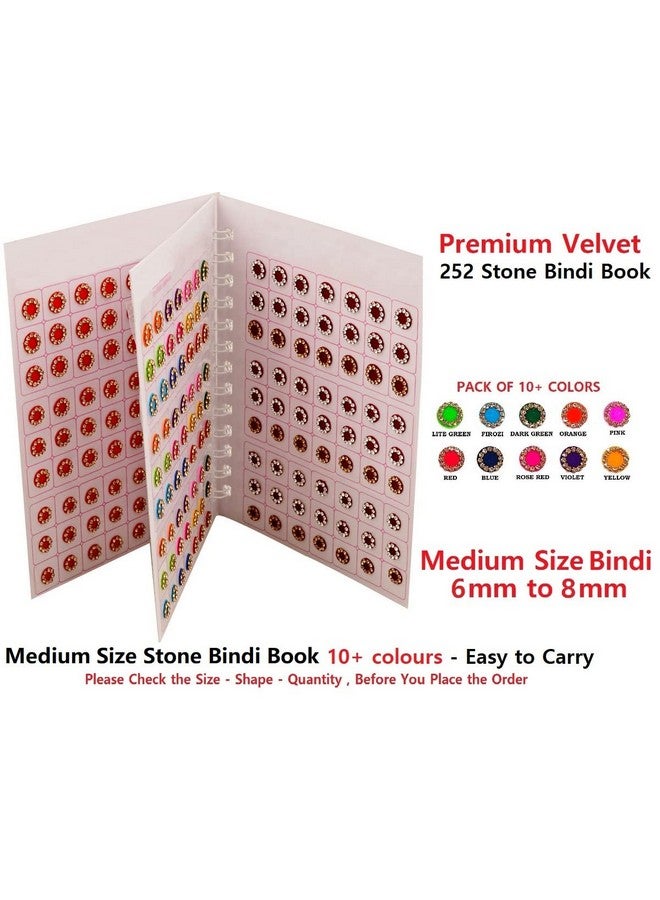 VAMA Multicolour Stone Bindi Kumkum Forehead Sticker Bindiya Bindi Booklet for Ladies & Girls (Medium Size 252 Stone Bindis Booklet) - Image 2