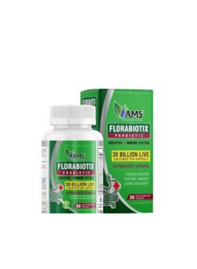 AMS Fbiotix Probiotic Capsules, 30 Capsules (30 Billion CFU)