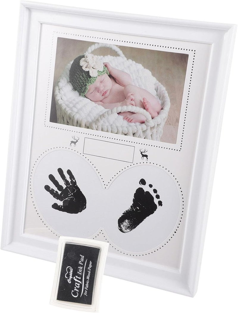 VOSAREA Hand and Footprint Picture Frame Creative Milestone Keepsake for Newborns Photo Frame and Cardboard Construction for Home Decoration - Image 1