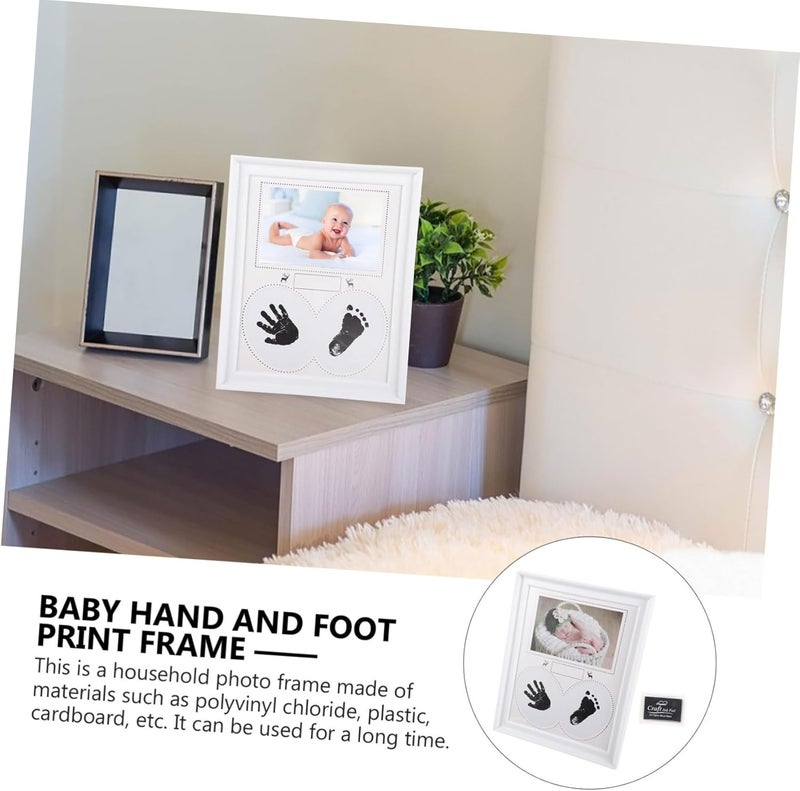VOSAREA Hand and Footprint Picture Frame Creative Milestone Keepsake for Newborns Photo Frame and Cardboard Construction for Home Decoration - Image 4