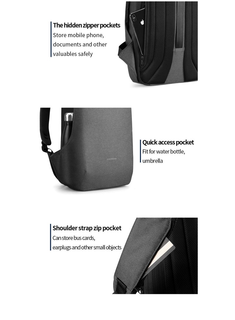 كينغسونز حقيبة ظهر كينج صانز للرجال - مضادة للسرقة مقاس ١٥.٦ بوصة موديل ٣٢٣٣ حقيبة ظهر للكمبيوتر المحمول بالجملة مضادة للسرقة حقيبة ظهر - Image 2