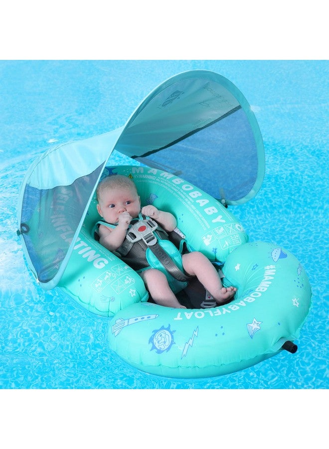 HECCEI Mambobaby Baby Pool Floats Hammock With Canopy - Portable Swimming Floating Toys Self-Inflating Water Hammock Pool Raft Floatie Lounger For Baby Summer Lake Beach Upf50+, Green  - Image 1