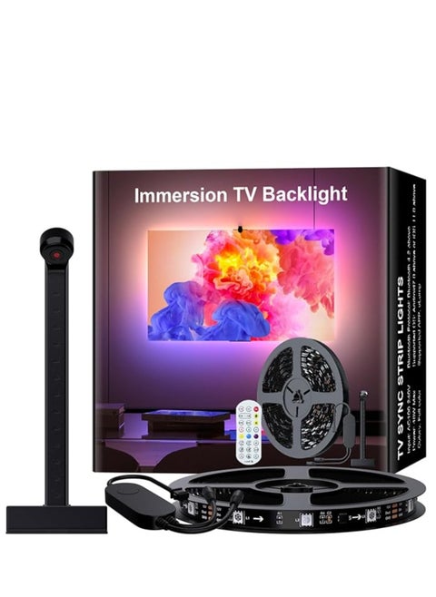 Immersion TV Backlights with Camera, Smart Ambient TV Strip RGB Backlights Led Strip Light Lamp Living Room Strip LED (3.8 meter)