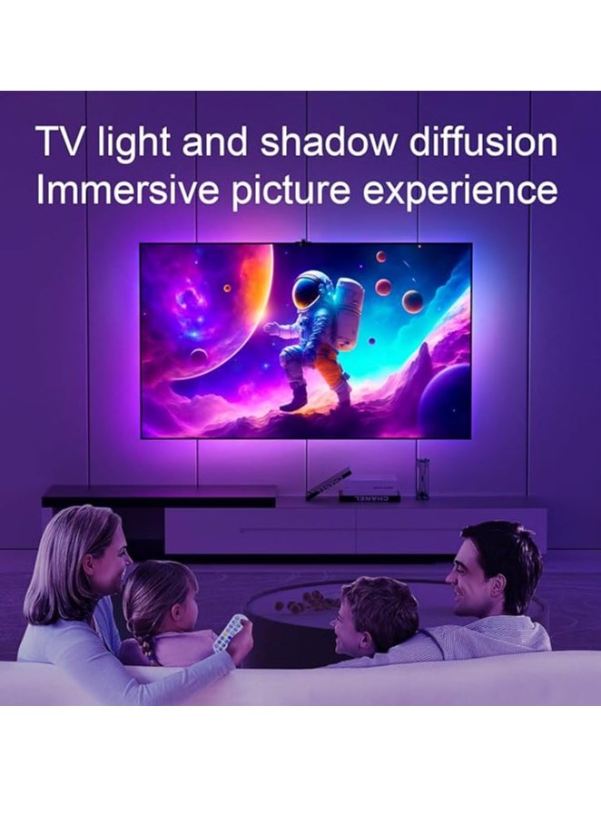 Immersion TV Backlights with Camera, Smart Ambient TV Strip RGB Backlights Led Strip Light Lamp Living Room Strip LED (3.8 meter)