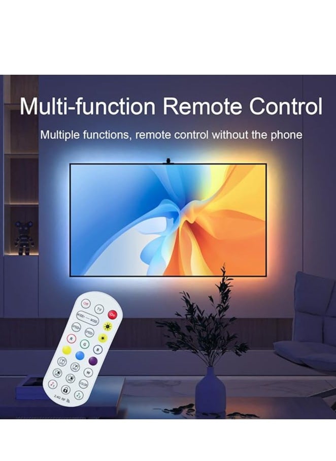 Immersion TV Backlights with Camera, Smart Ambient TV Strip RGB Backlights Led Strip Light Lamp Living Room Strip LED (3.8 meter)