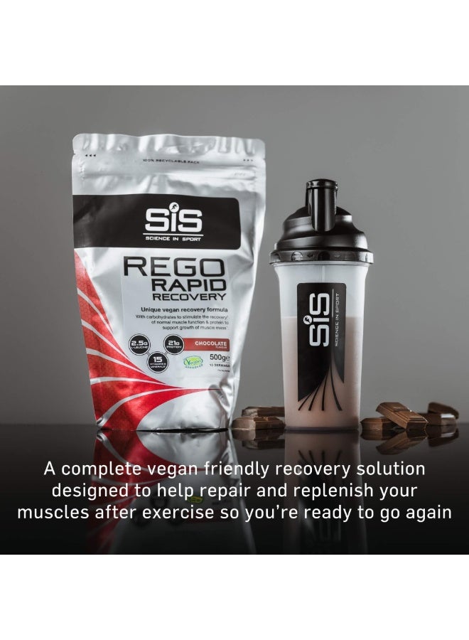 Rego Rapid Recovery | 21G Vegan Protein | 22G Carbohydrates | 2.5G Leucine | 15 Vitamins & Minerals | Plant Based Protein Powder | Chocolate Flavour | 10 Servings | 500G